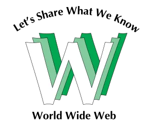 Logo original du World Wide Web créé en 1989 et ouvert au public en 1991.
